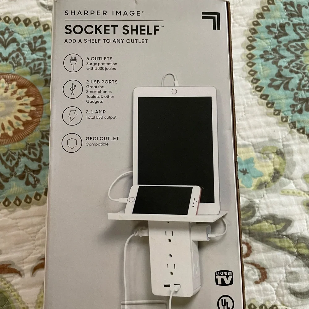 NIB Sharper Image Socket Shelf